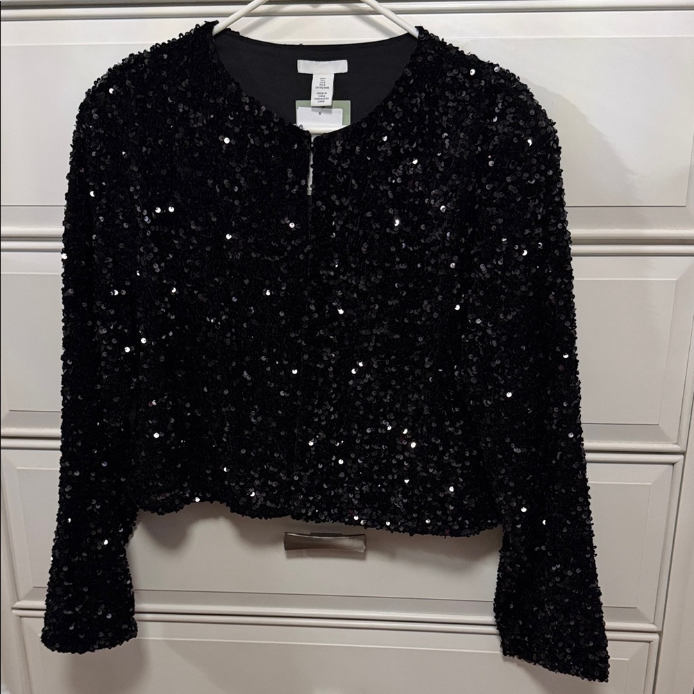 H&M Black Sequin Jacket - Picture 2 of 6